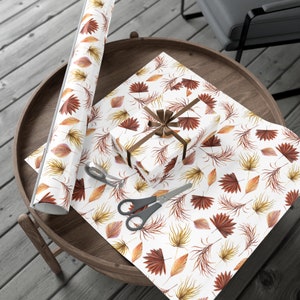 Fall Leaves Wrapping Paper Roll Fall Gift Wrap 6 Foot Roll Gift Wrapping Paper Thanksgiving Gift Wrapping Paper