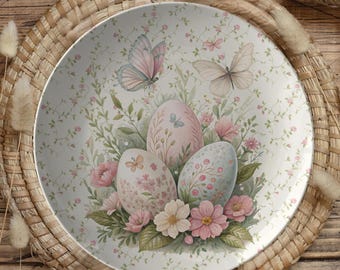Happy Easter Plates, Easter Brunch Table Decor Prayer Luncheon Plate Collectable Easter Keepsake Gift Easter Party Decoration Dinner Plate