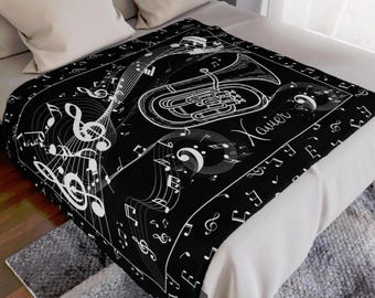 Personalized Baritone Blanket, Brass Musician Gift