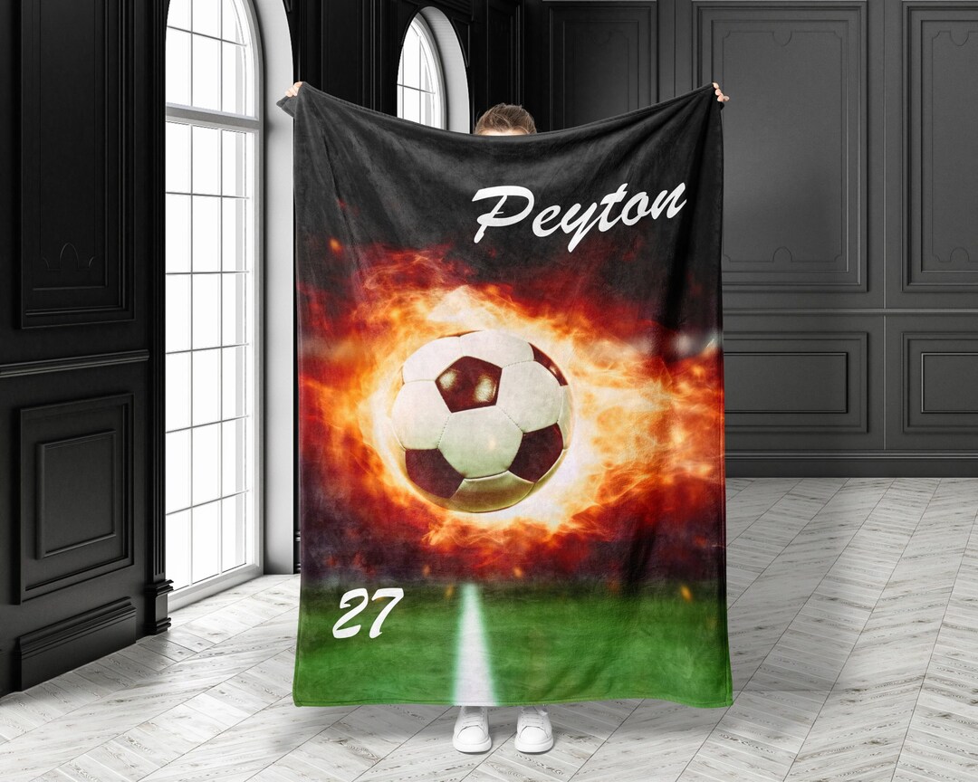 Soccer Pattern Print Blanket