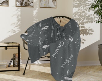 Libra Zodiac Blanket, Comfy Libra Blanket Minky Throw Blanket Gift For Libra Cozy Sofa Throw Blanket Unique Blanket Zodiac Sign Gift