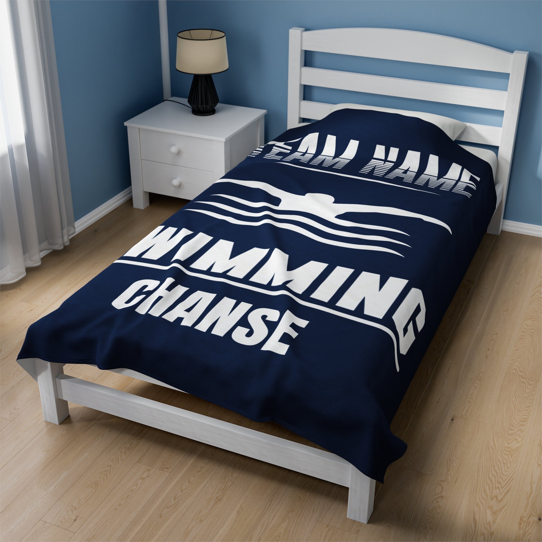 Personalized Blanket Gift for Swimmer, Swim Team Blanket With Name Custom Swimming Gifts Swim Coach Gift Swimmer Gift Swim Senior Gift