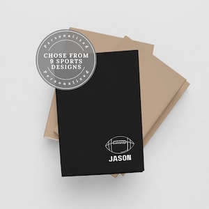 Personalized Sports Journal, Vegan Leather Personalized Journal For Men Personalized Journal For Women Personalized Kids Journal Sports Gift