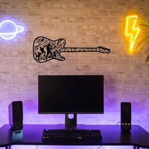 Metal Guitar Wall Art Gift For Guitarist Metal Music Wall Art Music Lover Gift Metal Sign Guitarist Gift Ideas Man Cave Gift For Musician
