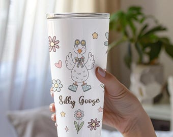 Silly Goose On The Loose 20 oz Tumbler, Funny Travel Mug Gift For Her