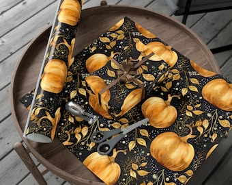 Fall Pumpkin Wrapping Paper Roll Halloween Wrapping Paper 6 Foot Roll Gift Wrapping Paper Autumn Wrapping Paper