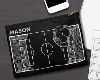 Personalized Soccer Pencil Case, Soccer Player Gift