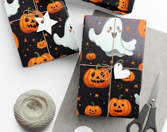Ghost Wrapping Paper Cute Halloween Wrapping Paper 6 Foot Pumpkin Wrapping Paper Roll Halloween Birthday Wrapping Paper