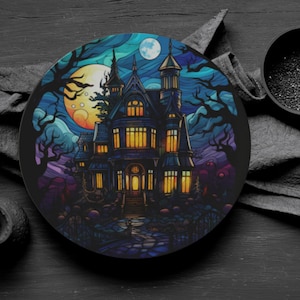Bone China Halloween Haunted Mansion Plates, Haunted House Decor Halloween Party Plate Halloween Kitchen Halloween Dinnerware Set Fall Decor