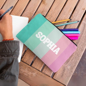 Personalized Pencil Case Back to School Gift, School Supplies Personalized Gifts Custom Zipper Pencil Pouch Trendy Aesthetic Pencil Bag
