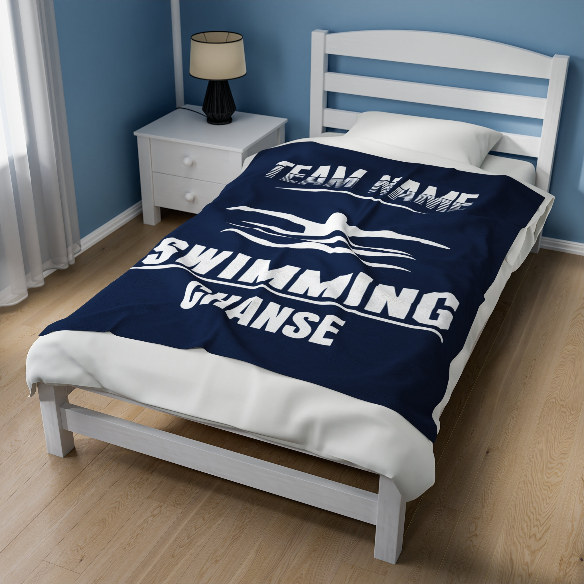 Personalized Blanket Gift for Swimmer, Swim Team Blanket With Name Custom Swimming Gifts Swim Coach Gift Swimmer Gift Swim Senior Gift