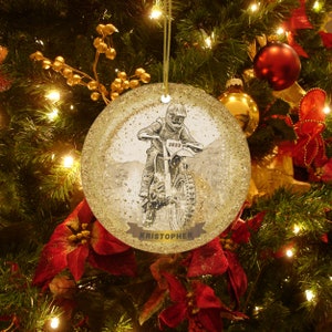 Personalized Dirt Bike Ornaments, Dirt Bike Gift Dirt Bike Ornament Dirt Bike Racing Ornament Custom Racing Ornament Sports Ornament