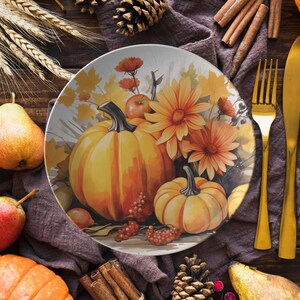 Thermosaf Polymer Rustic Fall Pumpkin Plates Autumn Decor Rustic Fall ...