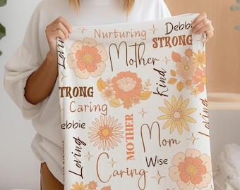 Personalized Mom Blanket Gift For Mother, Custom Name Mothers Day Gifts For Mom Blanket Mom Gift From Kids Mother In Law Gift Personalized
