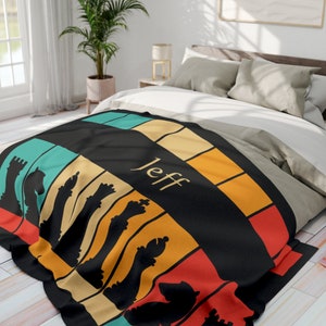 Personalized Chess Blanket Chess Player Gift, Flag Blanket Custom Chess Gift Personalized Blanket Custom Sofa Throw Blanket Chess Decor