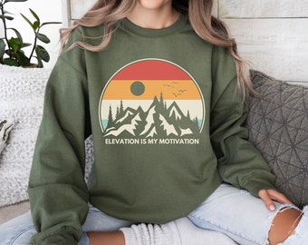 Mountain Sweatshirt Nature Lover Gift, Warm Cozy Sweatshirt Outdoorsman Gift Hiking Sweatshirt Minimalist Sweatshirt Outdoor Sweatshirt