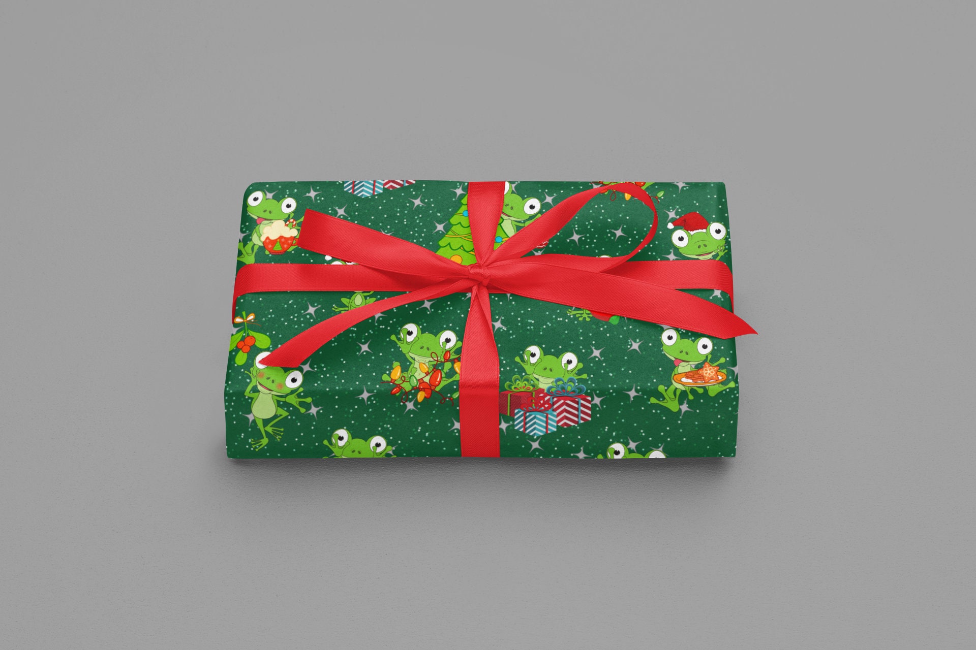 Papier Cadeau Motif Grenouilles Et Ballons - 6 Feuilles 50x70 Cm - FSC Recyclable - Pour Anniversaire, Noël, Fêtes