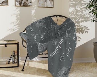 Leo Zodiac Blanket, Comfy Leo Blanket Minky Throw Blanket Gift For Leo Cozy Sofa Throw Blanket Unique Blanket Zodiac Sign Gift