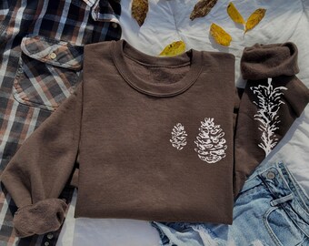 Winter Pine Sweatshirt Nature Lover Gift, Forest Sweatshirt Warm Cozy Sweatshirt Outdoorsman Gift Hiking Sweatshirt Minimalist Sweatshirt
