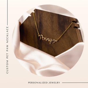Custom Pet Name Necklace Pet Lover Gift, Personalized Paw Name Necklace Gift For Dog Mom Minimalist Jewelry For Women Cat Mom Gift For Her