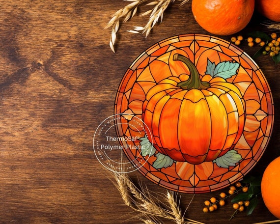 ThermoSaf Polymer Plastic Pumpkin Plates Pumpkin Decor Fall Thanksgiving Plate Fall Kitchen Decor Fall Dinnerware Fall Gift Holiday Kitchen