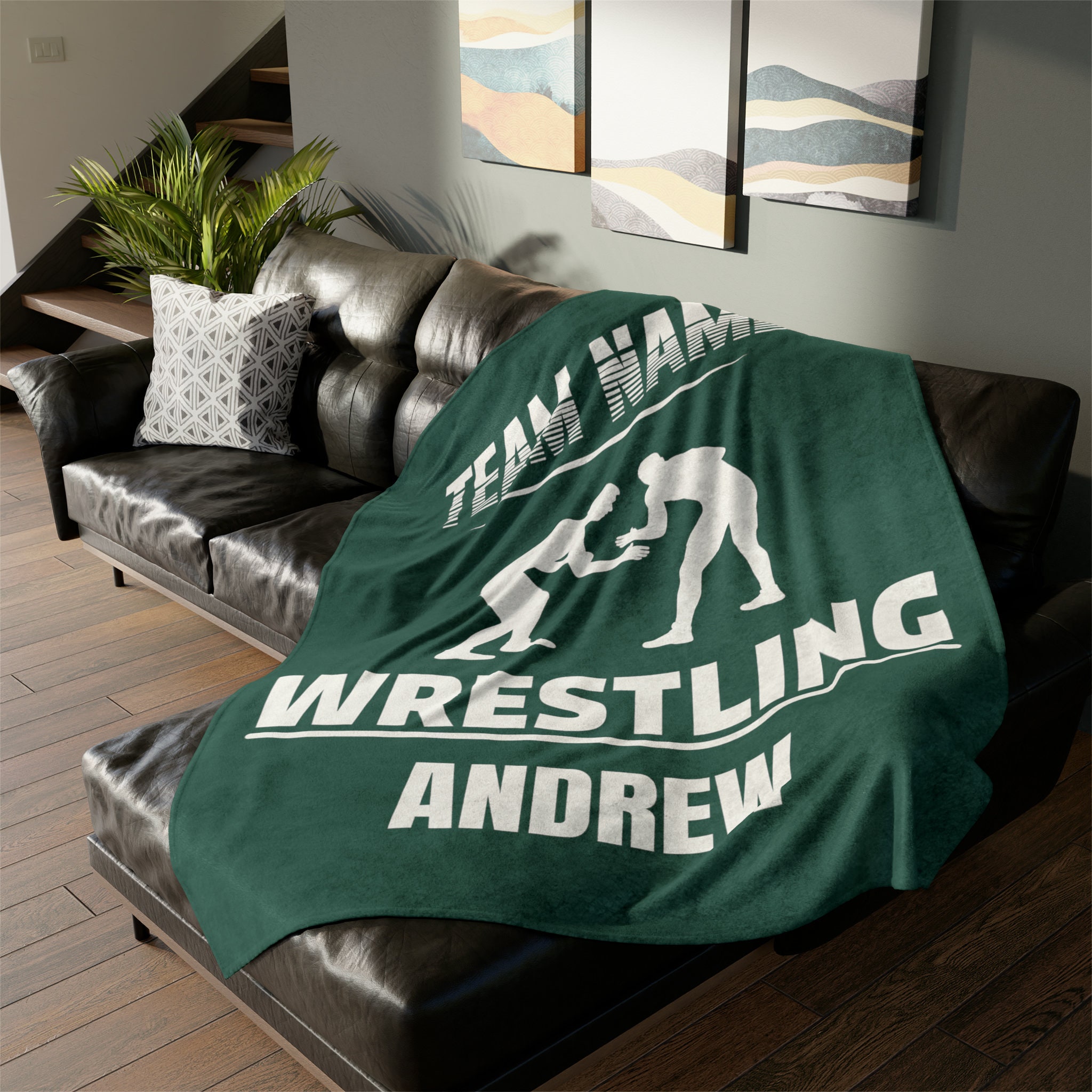 Personalized Wrestling Blanket Gift For Wrestler, Wrestling Team Gift Custom Name Blanket Sofa Throw Blanket Custom Wrestling Gift For Son