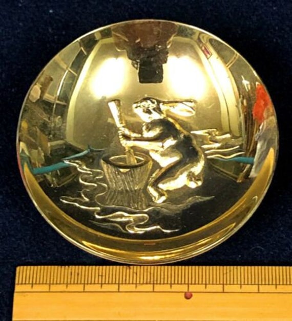 Vintage Japanese 24K Gold-plated Sake Cup – Zodiac Rabbit