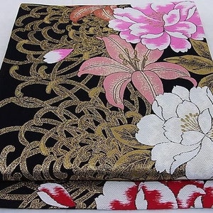 Six-pattern bag obi, maika pattern, gold thread, pure silk, masterpiece