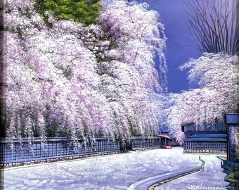 木村幸雄によるオリジナル油絵「角館の桜」 - Etsy 日本