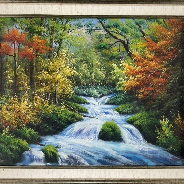 Oirase – Autumn Stream Original Oil Painting by Shinichi Nagetsuki A Captivating Realist Masterpiece