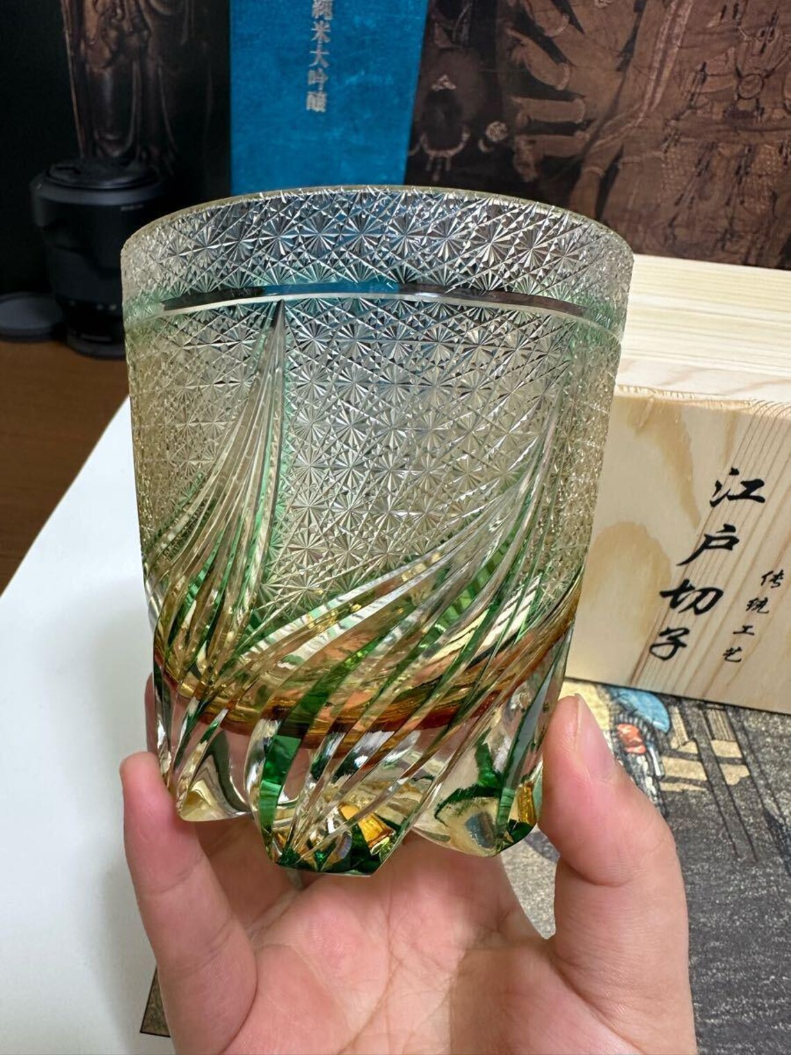 Edo Kiriko “flame” Rock Glass – Handcrafted Japanese Cut Glass in ...