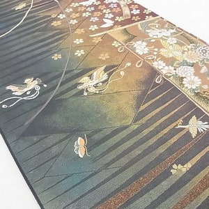 Karaori Floral Branch Obi | Custom-Made Yamato Silk Obi | Minimalist Zen Tapestry or Formal Kimono Sash