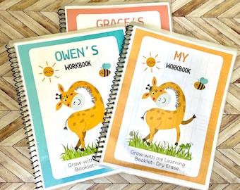 Grow With Me Dry Erase Learning Booklet- 34 Pages & Personalizable