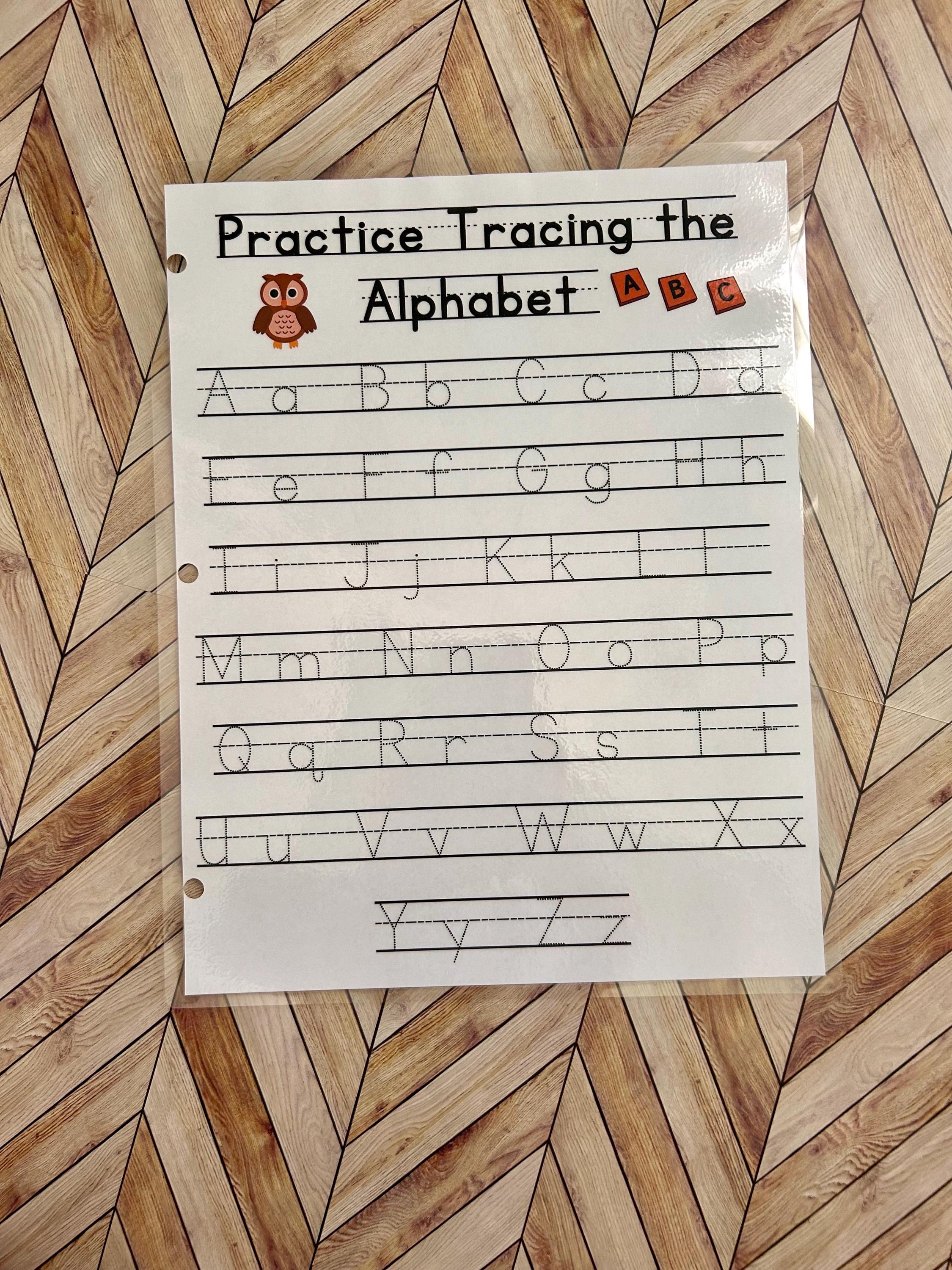 ABC Trace Alphabet Practice Worksheet - Etsy