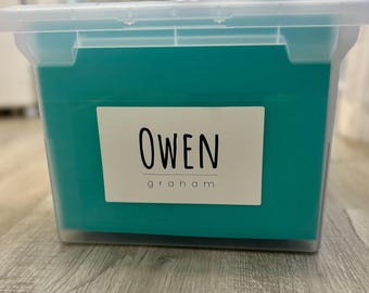 Milestone Tote Pre-Labeled Tabs & Personalized Front Name Sticker