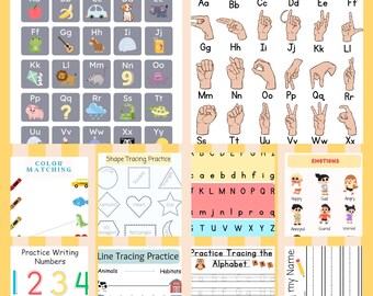TEN Page Preschool Starter Worksheet Pack- Digital