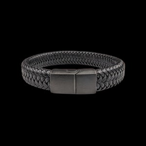 Men&#39;s Braided Leather Everyday Bracelet - Black