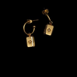 POLARIS 18k Gold X Cubic Zirconia Charm Earrings image 3