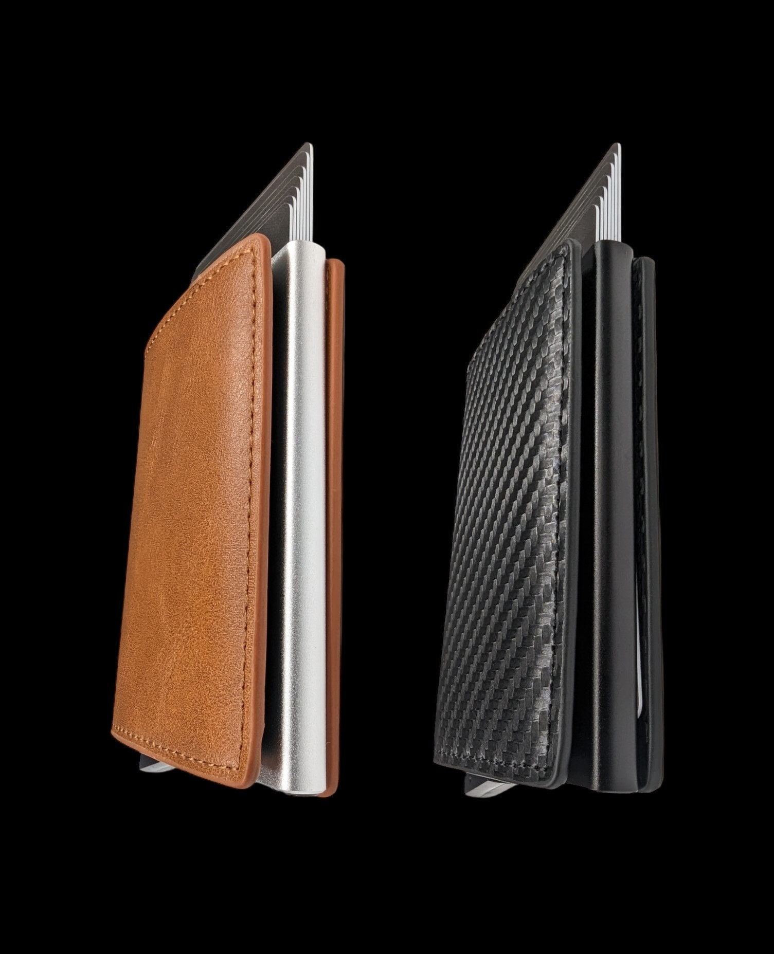 Samsung Folder Confezione Da 5 Portafogli Slim Fenzer - RFID Blocking, Fermasoldi In Metallo, Design Fibra Di Carbonio Portafoglio Uomo Grande - Foto 4