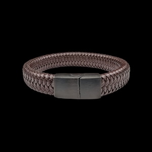 Men's Braided Leather Everyday Bracelet - Brown