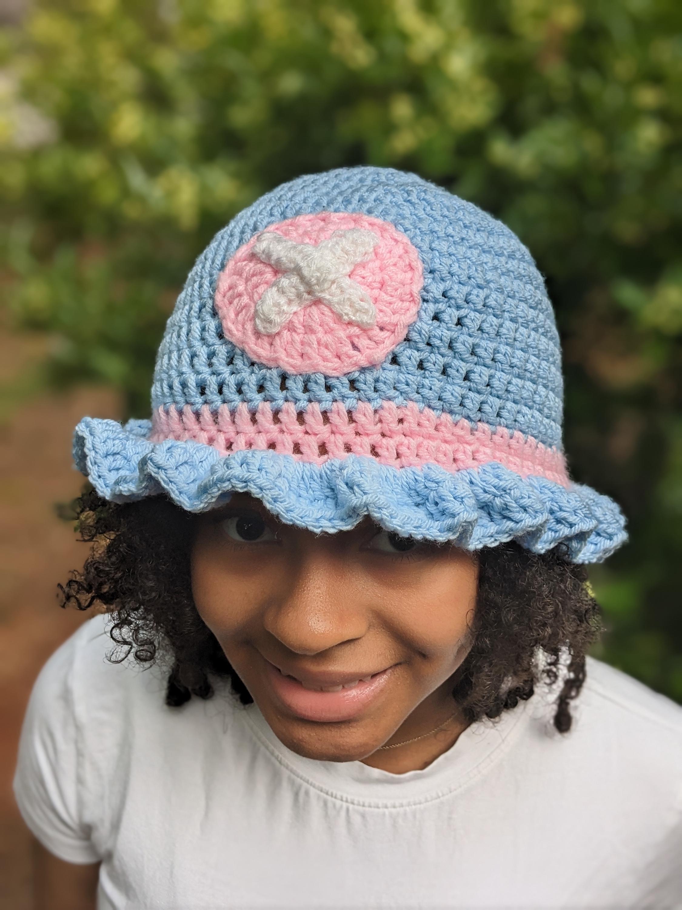 Luffy Inspired Crochet Bucket Hat: Anime Gift - Etsy display picture 2