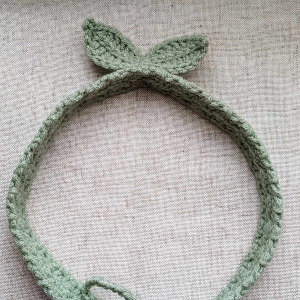 Crochet Sprout headband/ tie headband/ crochet headband/sprout gift