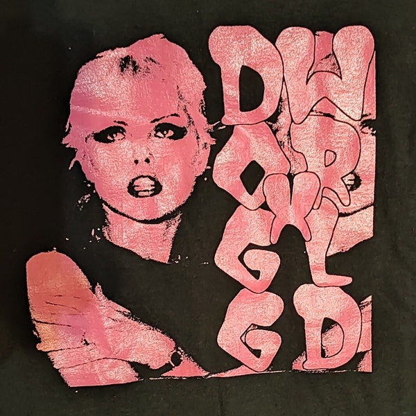 DoggXWrld Debbie Harry Inspired Unisex T-Shirt - Pink on Black