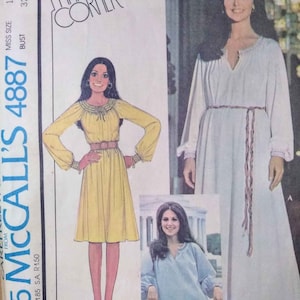1970s Vintage McCalls 4887 Sewing Pattern Misses Dress
