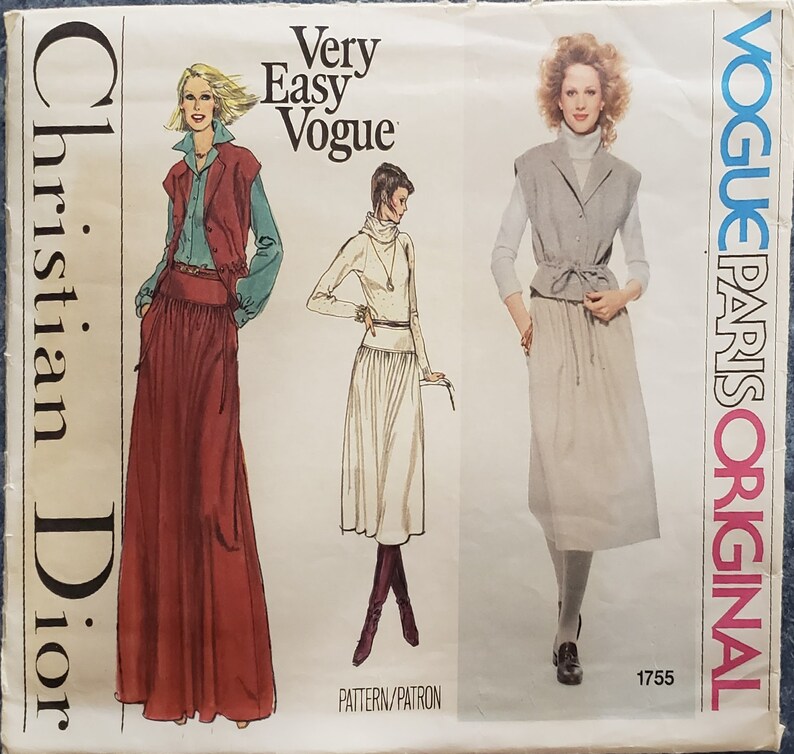 Vogue 1755 Christian Dior Sewing Pattern 1970s Vintage Etsy