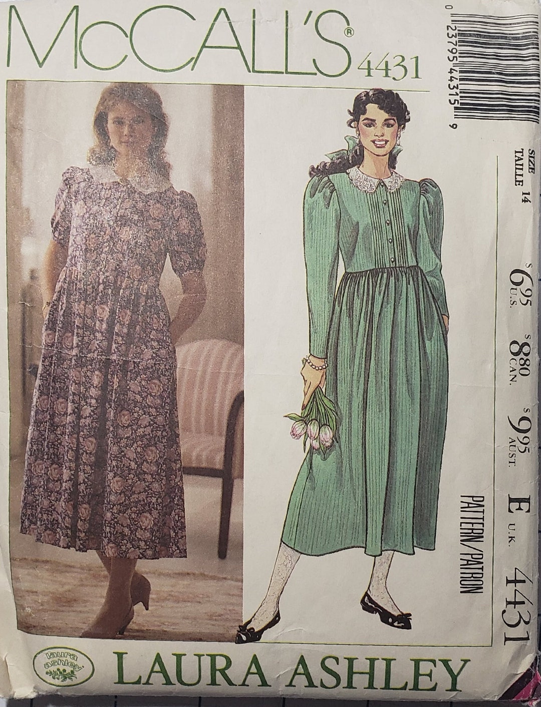 Mccalls 4431 Laura Ashley Sewing Pattern 1980s Vintage Etsy