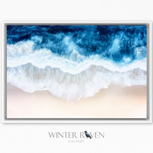 Ocean And Beach Framed Wall Art, Canvas Art, Ocean Wall Art, Beach Wall Art, Framed Print, Coastal Art, Ocean Waves Print, Landscape View