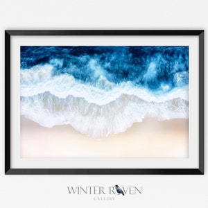 Ocean And Beach Framed Wall Art, Ocean Wall Art, Beach Wall Art, Framed Print, Coastal Art, Ocean Waves Print, Landscape View, Ocean Waves