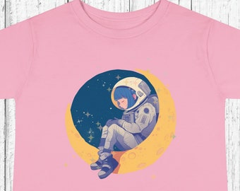 Toddler Long Sleeve Cute Astronaut Girl Moon, Astronaut Kid Space Apparel, Astronaut Moon, Space Lover, Birthday, Outer Space, Cute Gifts
