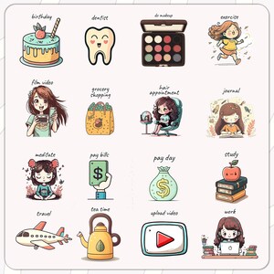 Everyday Life Digital Stickers, Daily Planner Stickers, Goodnotes Stickers, OneNote Stickers, PNG Stickers